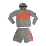 Grey/Red Syna World Team Hood Short Set